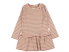 Petit Piao chili pepper/dark off white striped dress modal